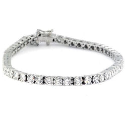 Real  Sparkling Brilliant Cut Diamonds Tennis Bracelet WG 14K 7.05 Carats