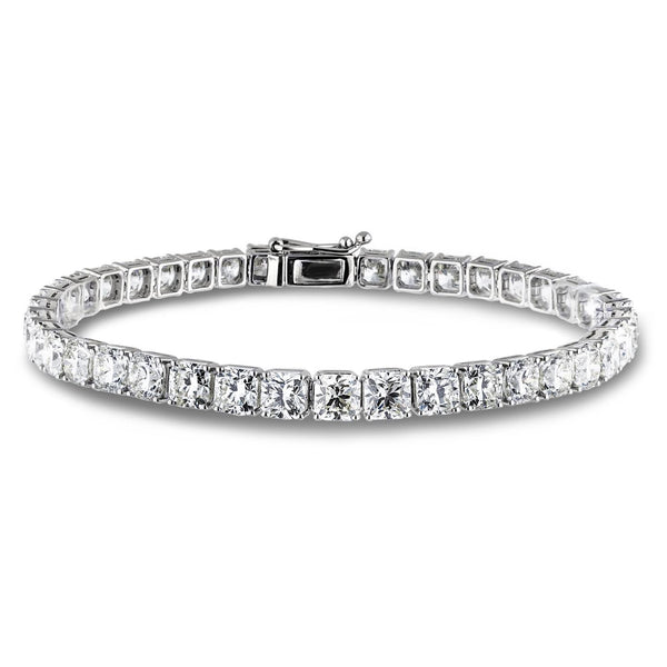 Sparkling Cushion Cut Diamonds Tennis Bracelet Wg 14K 9.50 Carats Tennis Bracelet