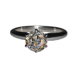 Old Miner Diamond Solitaire Ring 2.51 Carats New White Gold