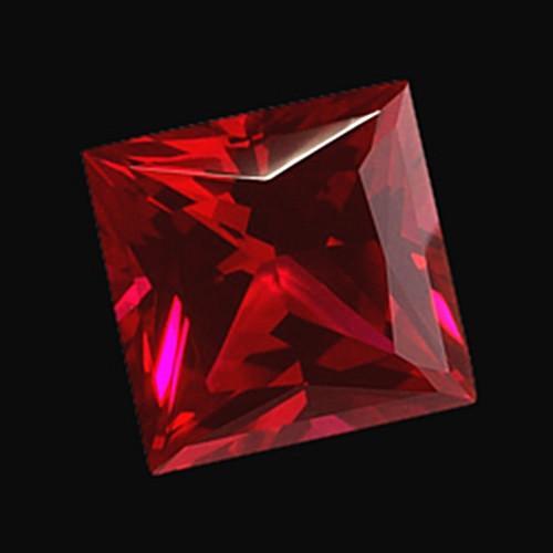 Sparkling Loose Ruby 1.5 Carat Si Red Ruby Princess Cut Gemstone Loose
