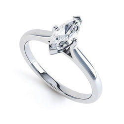 Sparkling Marquise Cut 2 Ct Diamond Solitaire Ring White Gold 14K