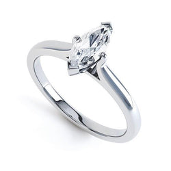 Sparkling Marquise Cut 2 Ct Natural Earth Mined Diamond Solitaire Ring White Gold 14K