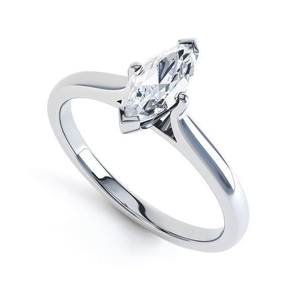 Sparkling Marquise  Lady’s Fancy Wedding Engagement White Gold Diamond Solitaire Ring