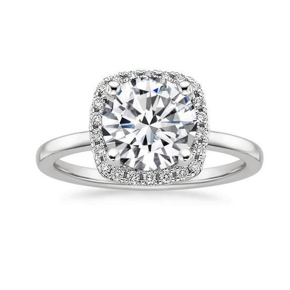 Sparkling Prong Set 3.40 Ct Round Cut Diamonds Anniversary Ring Halo Halo Ring