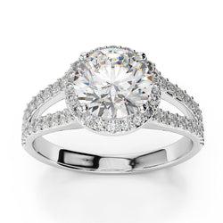 Natural Earth Mined Diamond 4 Carats Anniversary Ring Halo
