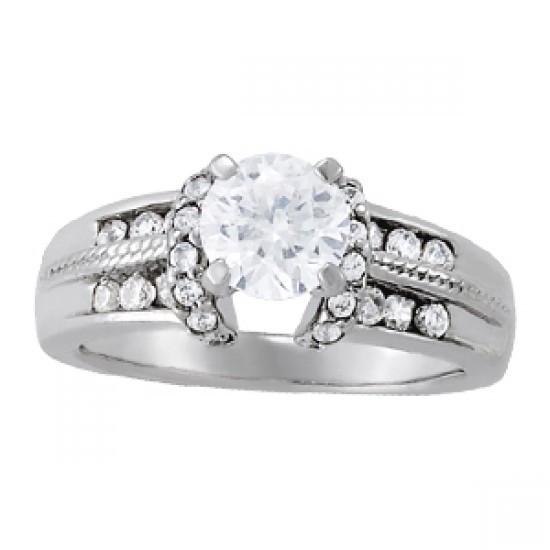 Sparkling Diamond Engagement Fancy Ring 1.75 Ct. White Gold 14K
