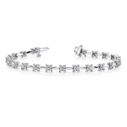 Sparkling Prong Set Round 4.40 Carats Tennis Bracelet White Gold Lab Grown Diamond