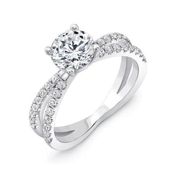 Sparkling Split Shank 4.10 Ct Diamond Engagement Ring White Gold