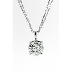 Round Natural Earth Mined Diamond 3.75 Ct Pendant Necklace White Gold 14K