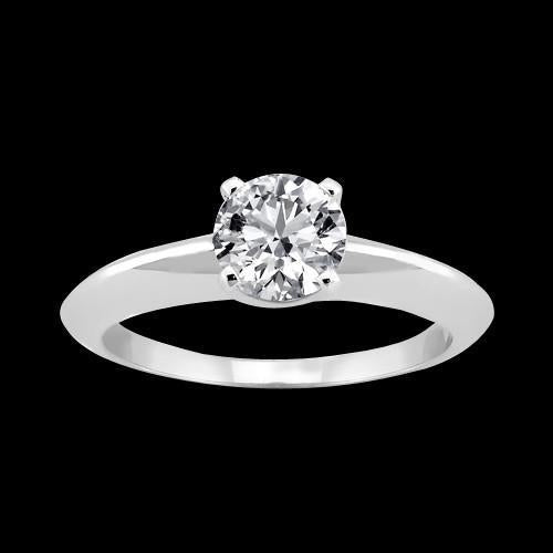 New Lady’s Sparkling Vintage Style White Gold Diamond Solitaire Ring 