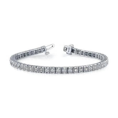 Sparkling Round Cut 10 Ct Diamonds Tennis Bracelet White Gold 14K New Tennis Bracelet
