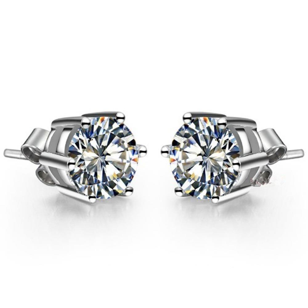 Sparkling Round Cut 2.10 Ct Diamond Stud Ladies Earring White Gold 14K Stud Earrings