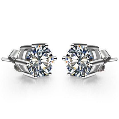 Sparkling Round Cut 2.10 Ct Diamond Stud Ladies Earring White Gold 14K Stud Earrings