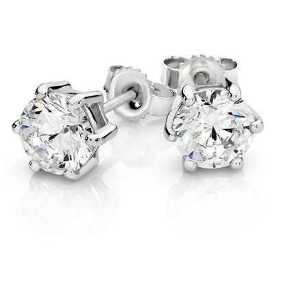 Sparkling Round Cut 4.00 Ct Diamonds Lady Studs Earring White Gold Stud Earrings