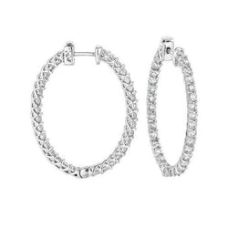 Sparkling Round Cut 4.50 Ct Diamonds Ladies Hoop Earrings Gold White