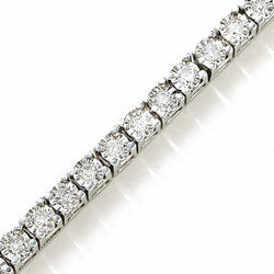 Genuine  Sparkling Round Cut Diamond Tennis Bracelet White Gold 14K 6 Carats