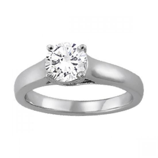 Sparkling Round Diamond  Sparkling Unique Solitaire White Gold Diamond Ring 