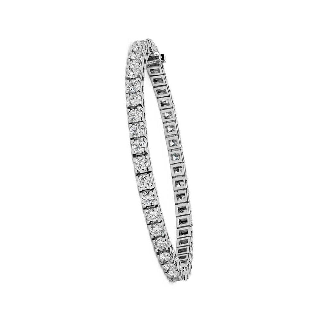 Sparkling Round Diamond Tennis Bracelet Solid White Gold 14K 8.40Ct Tennis Bracelet