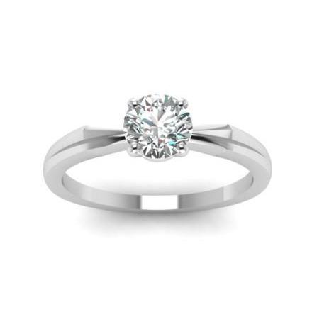 Lady’s Fancy Wedding Engagement White Gold Diamond Solitaire Ring 
