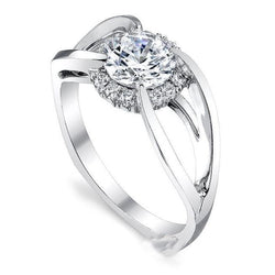 2.85 Ct Round Halo Natural Earth Mined Diamond Ring Jewelry