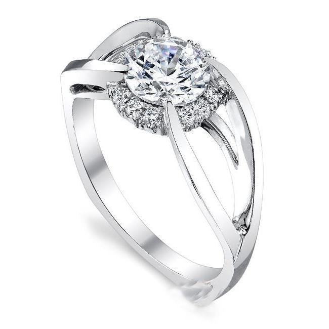 Sparkling Solitaire With Accent 2.85 Ct Round Cut Diamonds Ring Halo Halo Ring
