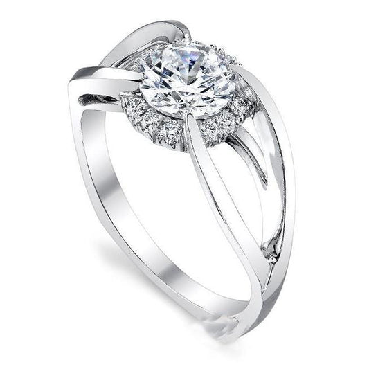 Sparkling Solitaire With Accent 2.85 Ct Round Cut Diamonds Ring Halo Halo Ring