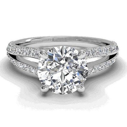 Sparkling Solitaire Antique Solitaire Ring with Accents White Gold Diamond
