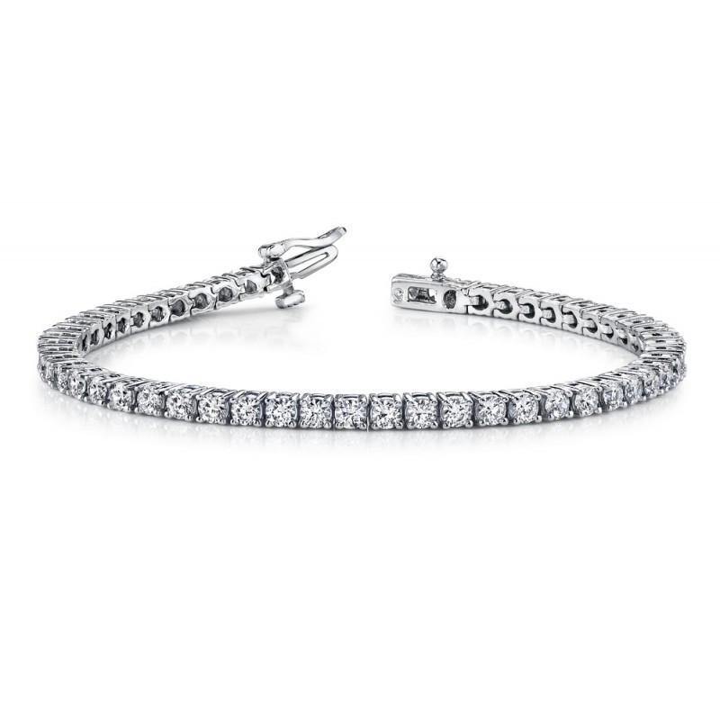 Sparkling White Gold 8.10 Carats Diamonds Basic Tennis Bracelet