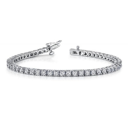 Sparkling White Gold 8.10 Carats Diamonds Basic Tennis Bracelet