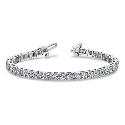 Sparkling White Gold Round Cut 8.80 Ct Lab Grown Diamonds Tennis Bracelet

