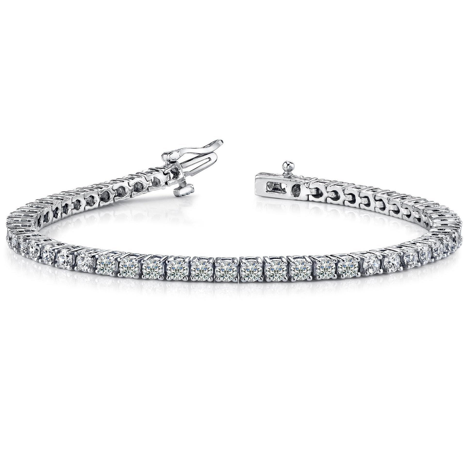 Sparkling Women Diamond Tennis Bracelet White Gold 14K 6.00 Carats Tennis Bracelet