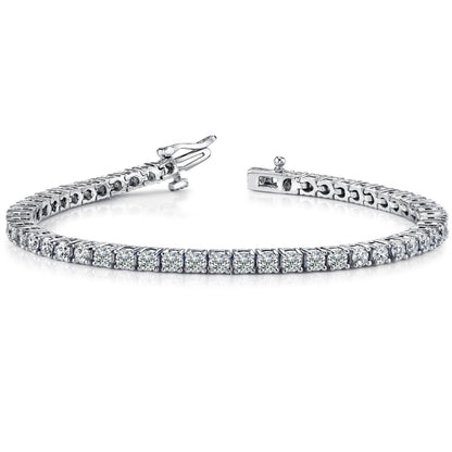 Sparkling Women Diamond Tennis Bracelet White Gold 14K 6.00 Carats Tennis Bracelet