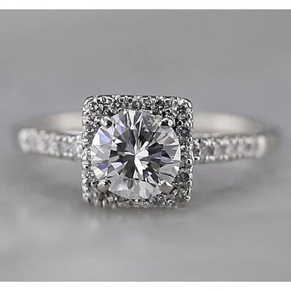 Square Halo Diamond Ring Halo Ring