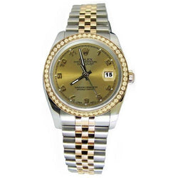 Ss & Gold Rolex Watch Datejust Arabic Dial Jubilee Diamond Bezel QUICK SET