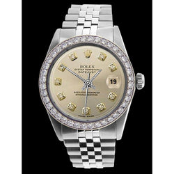 Ss Jubilee Bracelet Rolex Silver Diamond Dial Bezel Men Datejust