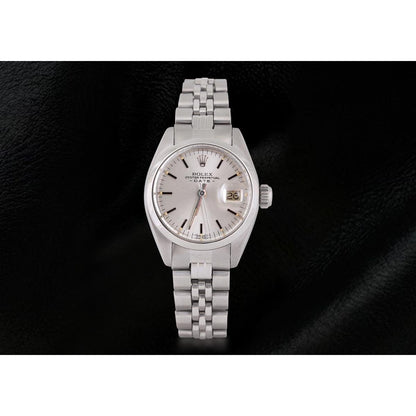 Ss Jubilee Lady Date Watch Silver Stick Dial Rolex Datejust Rolex