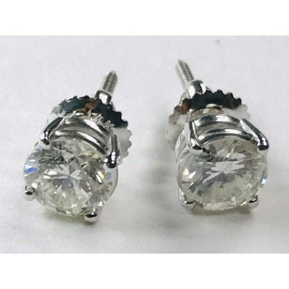 Stud Earrings 1.80 Carats White Gold Stud Earrings