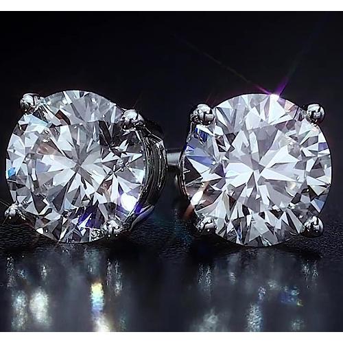  Lady’s Brilliant Engagement Wedding  Stud Earrings White Gold Diamond