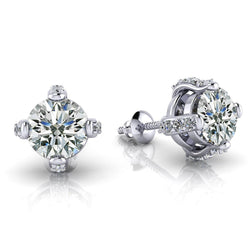 Stud Earrings 4.60 Ct Sparkling Round Cut Lab Grown Diamonds