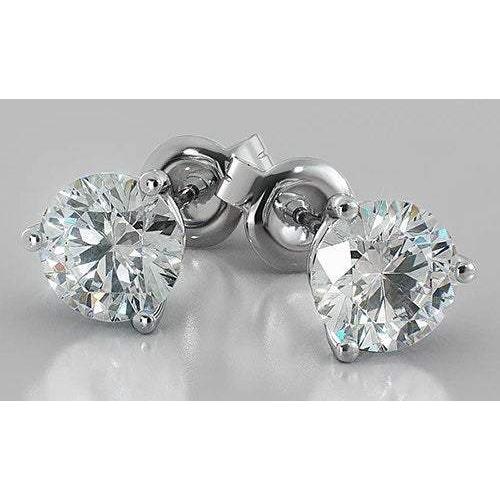   Lady’s White Gold Round Anniversary Stud Earrings