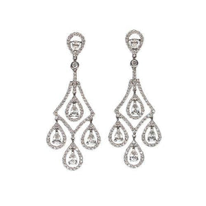 Teardrop Diamonds 5 Carat Chandelier Earrings Pair White Gold Pear Earring Chandelier Earring