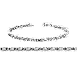 Natural Tennis Bracelet 5 Carats Round Cut Diamonds Gold White 14K Jewelry