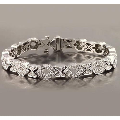 Tennis Bracelet Diamond 9 Carats F Vs1 White Gold 14K Jewelry Tennis Bracelet