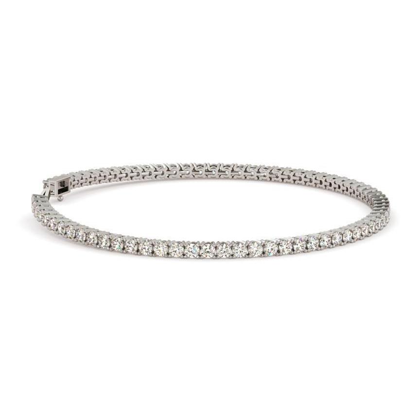 Tennis Bracelet Gold White Sparkling Round Cut 7.50 Carats Diamonds Tennis Bracelet
