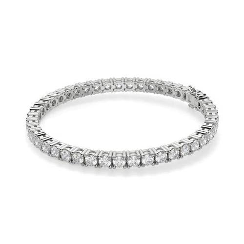 Tennis Bracelet Round Cut 5.30 Carats Sparkling Diamonds White Gold Tennis Bracelet