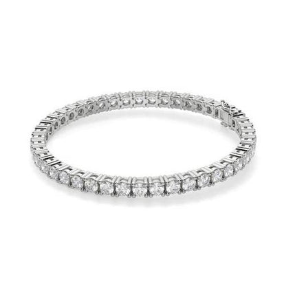 Tennis Bracelet Round Cut 5.30 Carats Sparkling Diamonds White Gold Tennis Bracelet