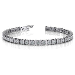 Real  Tennis Bracelet Solid Jewelry 9.25 Carats Sparkling Round Diamond