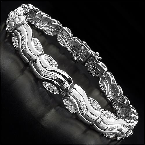 Tennis Bracelet Women 5 Ct Round Brilliant Cut Diamonds White Gold Tennis Bracelet