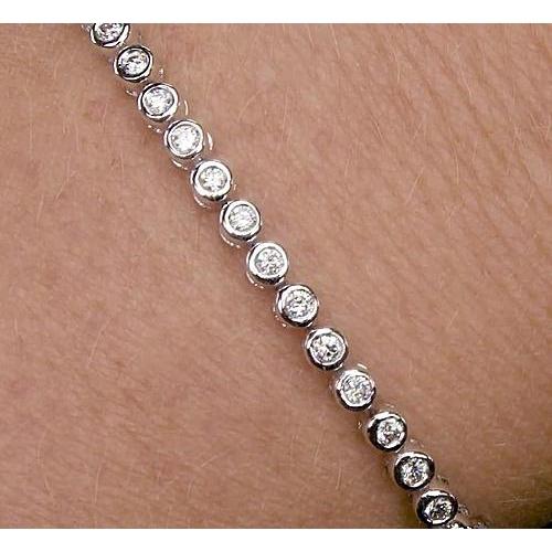 Tennis Diamond Bracelet 4 Carats Bezel Set Jewelry F Vs1 Tennis Bracelet