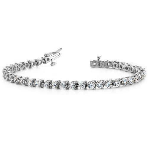 Three Round Diamond Tennis Bracelet White Gold Fine Jewelry 8 Ct. Tennis Bracelet